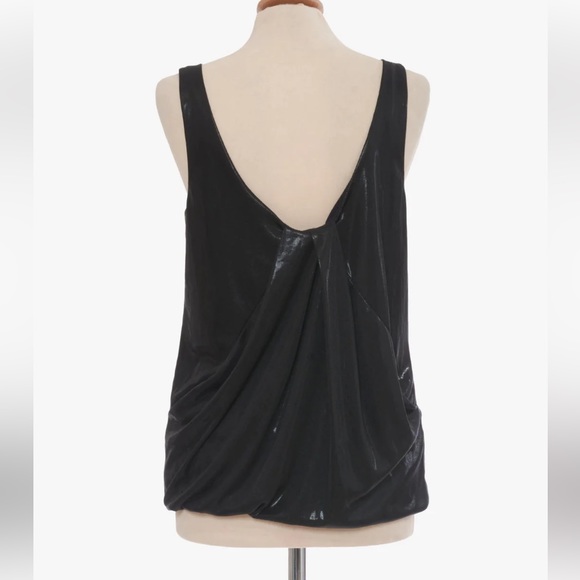 Diane von Fürstenberg Draped Sleeveless Black Top Leeza Womens 2 Lined | L1406 - Picture 2 of 8